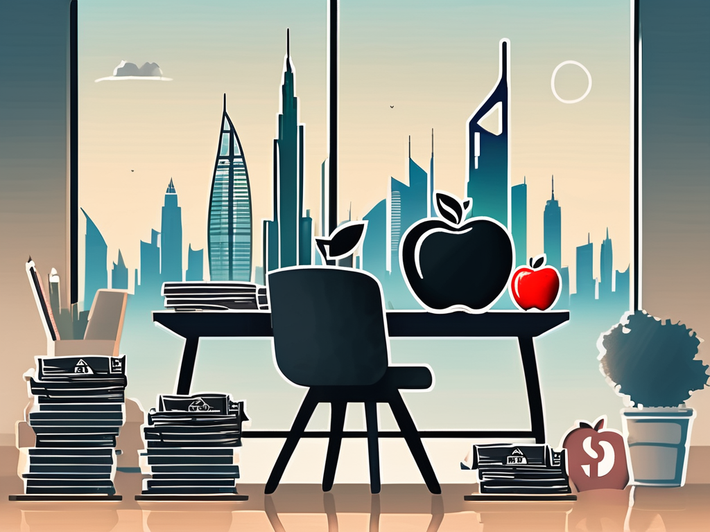 A classroom scene in dubai with a chalkboard