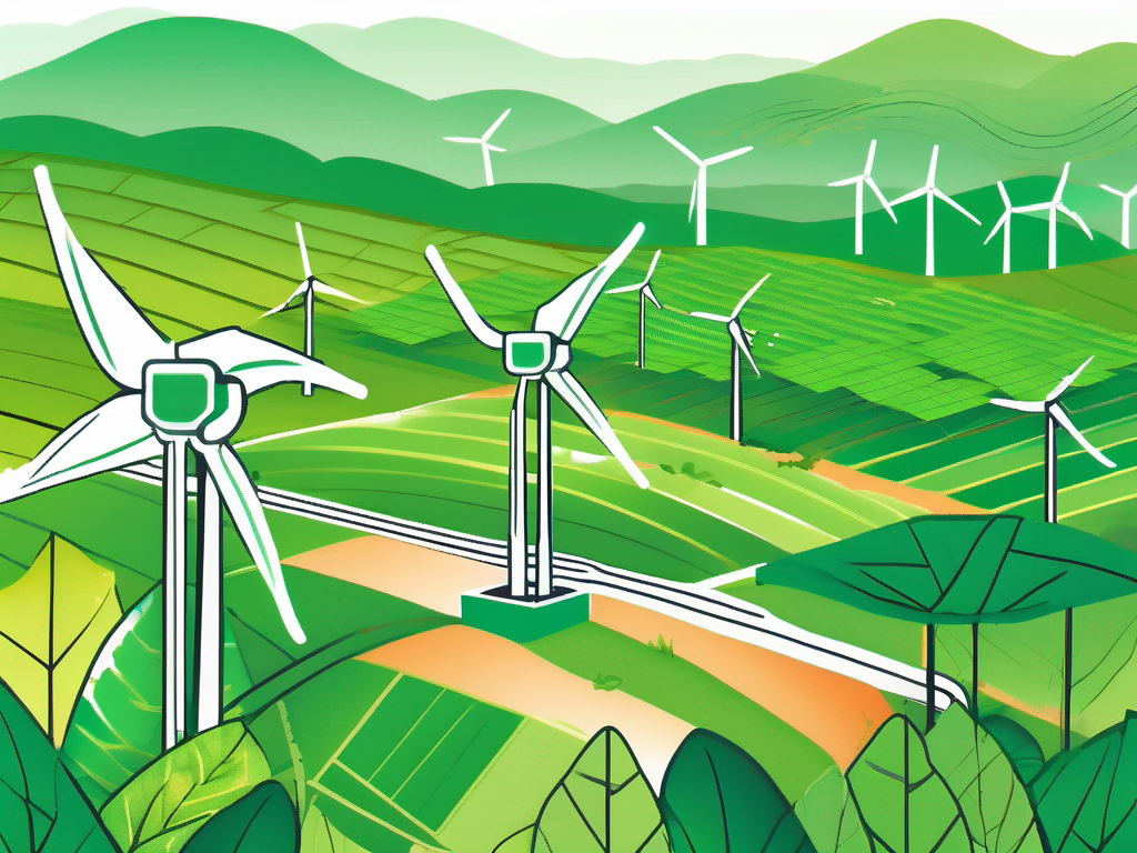 A lush vietnamese landscape with various sustainable practices