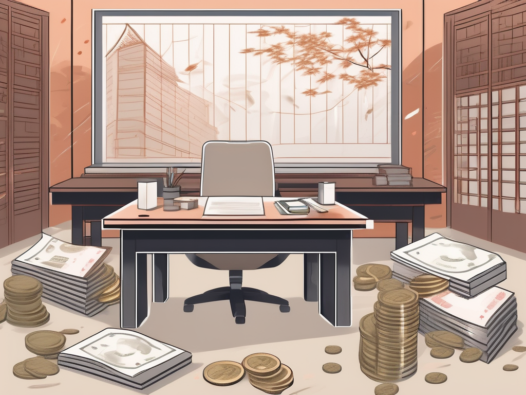 A classroom setting with chinese architectural elements in the background