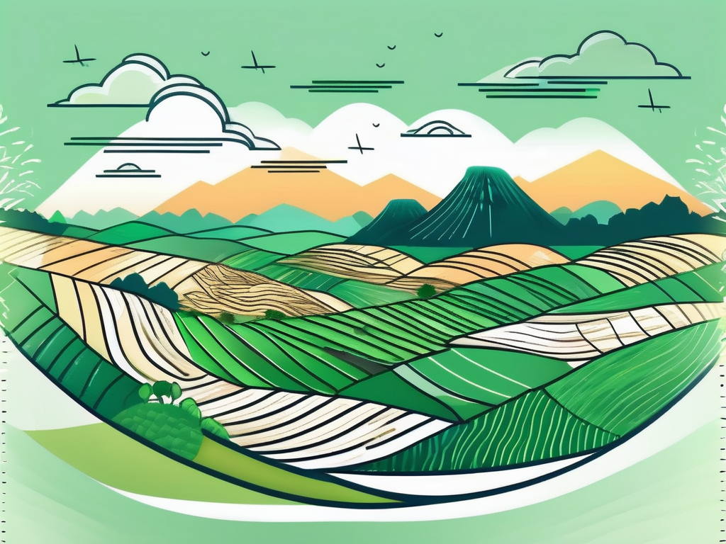 A graduation cap and diploma superimposed on the vietnamese landscape