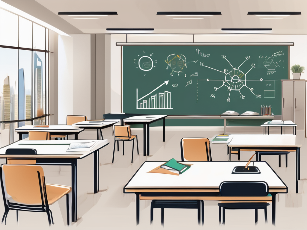 A classroom setting in dubai with various educational tools