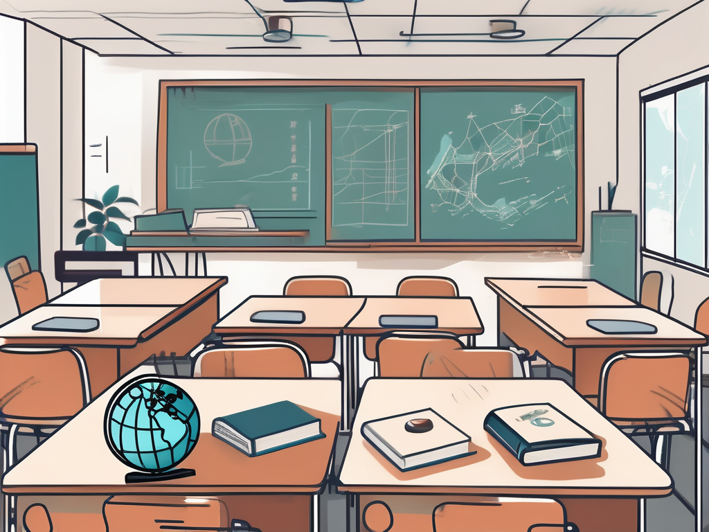 A classroom setting in hong kong with different language teaching aids like headphones