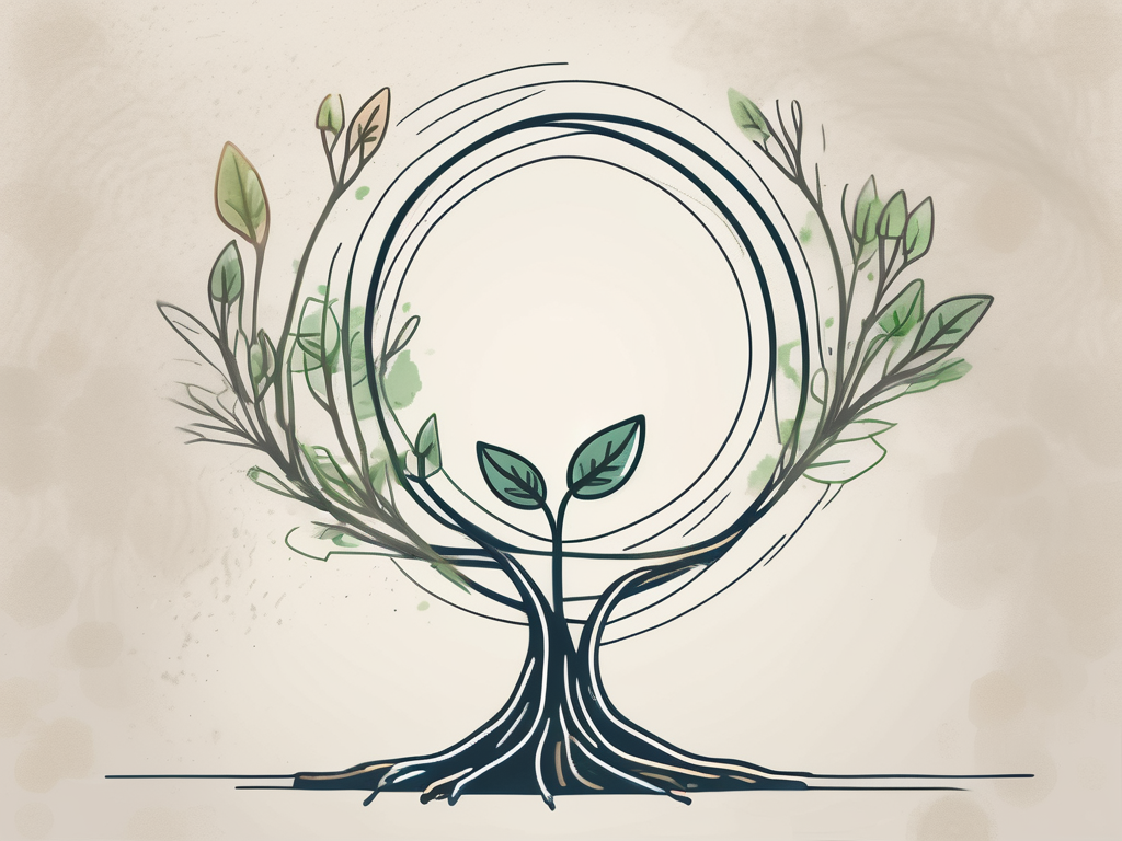 A seed sprouting into a young plant