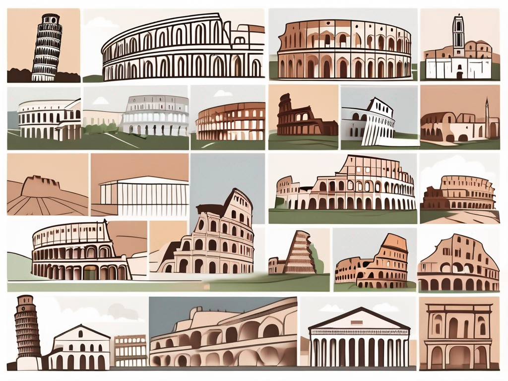 A beautiful italian landscape with diverse architectural styles of 10 different international schools scattered around