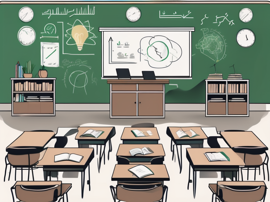 A classroom setting with diverse educational tools and resources
