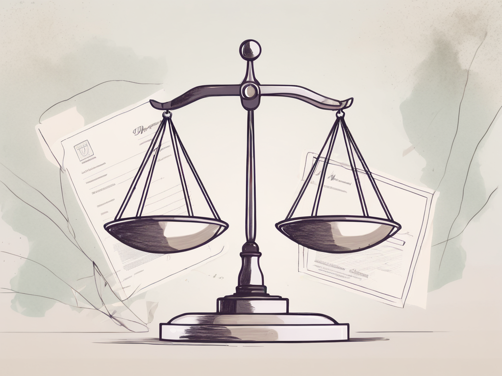 A balance scale with a postgraduate diploma on one side and a master's degree on the other