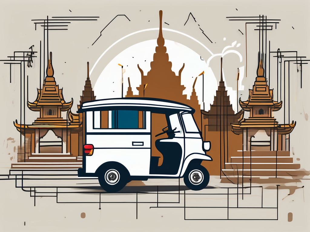 A classroom setting with iconic vietnamese and thai elements like the lotus (vietnam's national flower) and the elephant (a significant symbol in thailand)