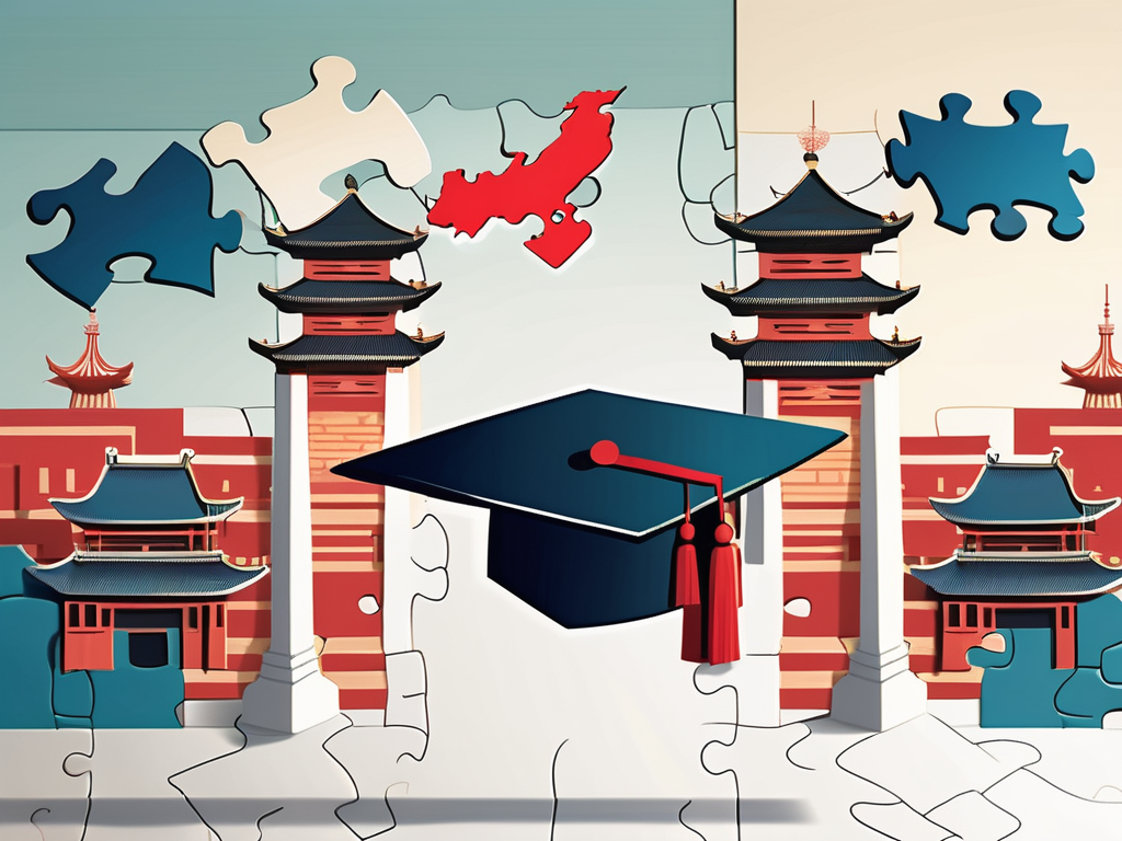 A symbolic barrier or wall made of puzzle pieces