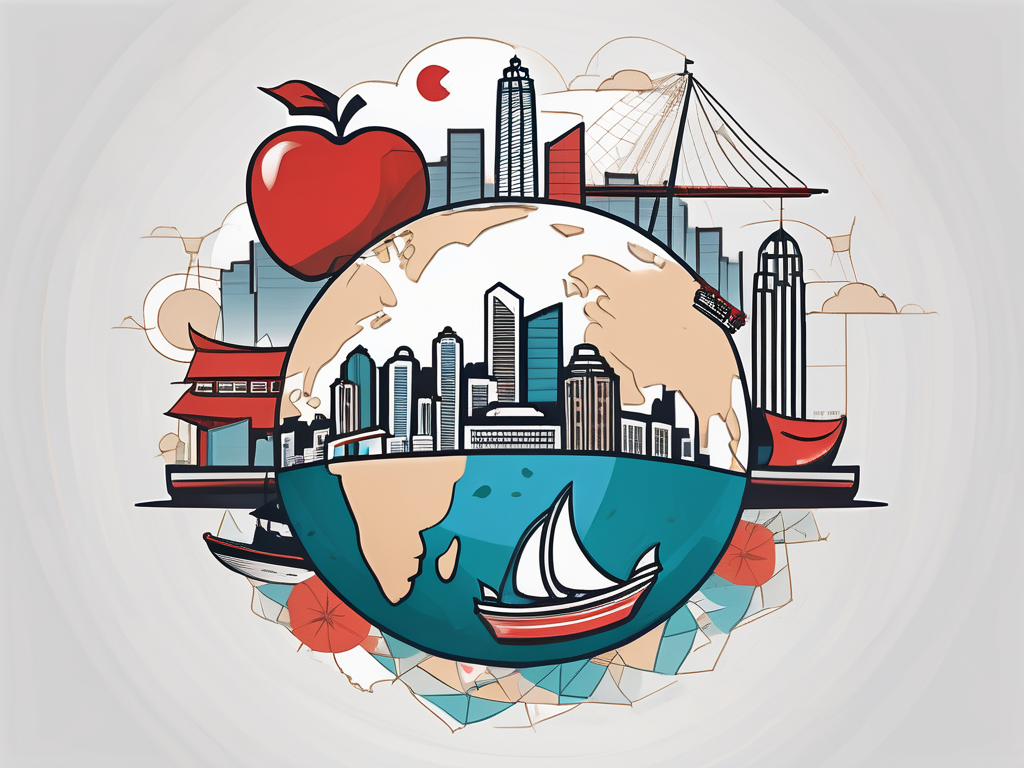 A graduation cap sitting atop a globe that is focused on hong kong