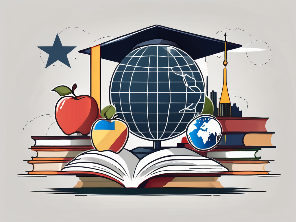 A graduation cap on top of a globe