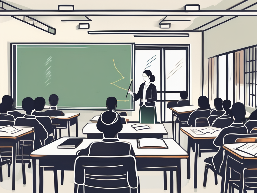 A classroom setting with thai cultural elements