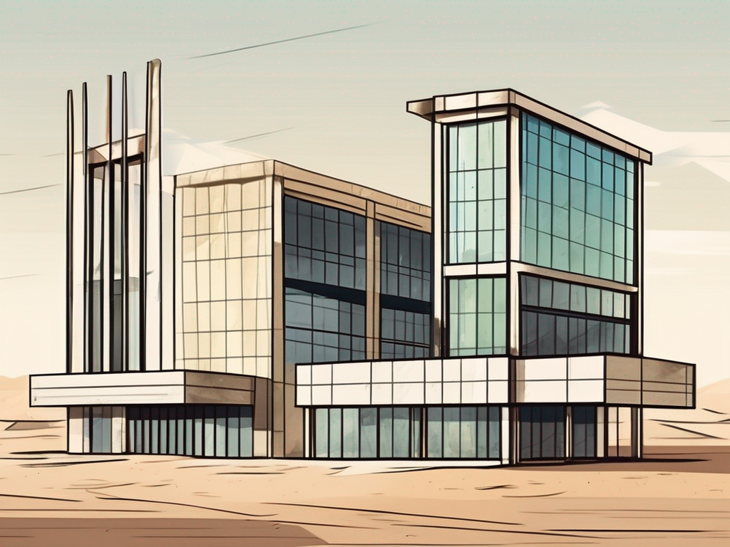 A typical thai house with a school building in the background