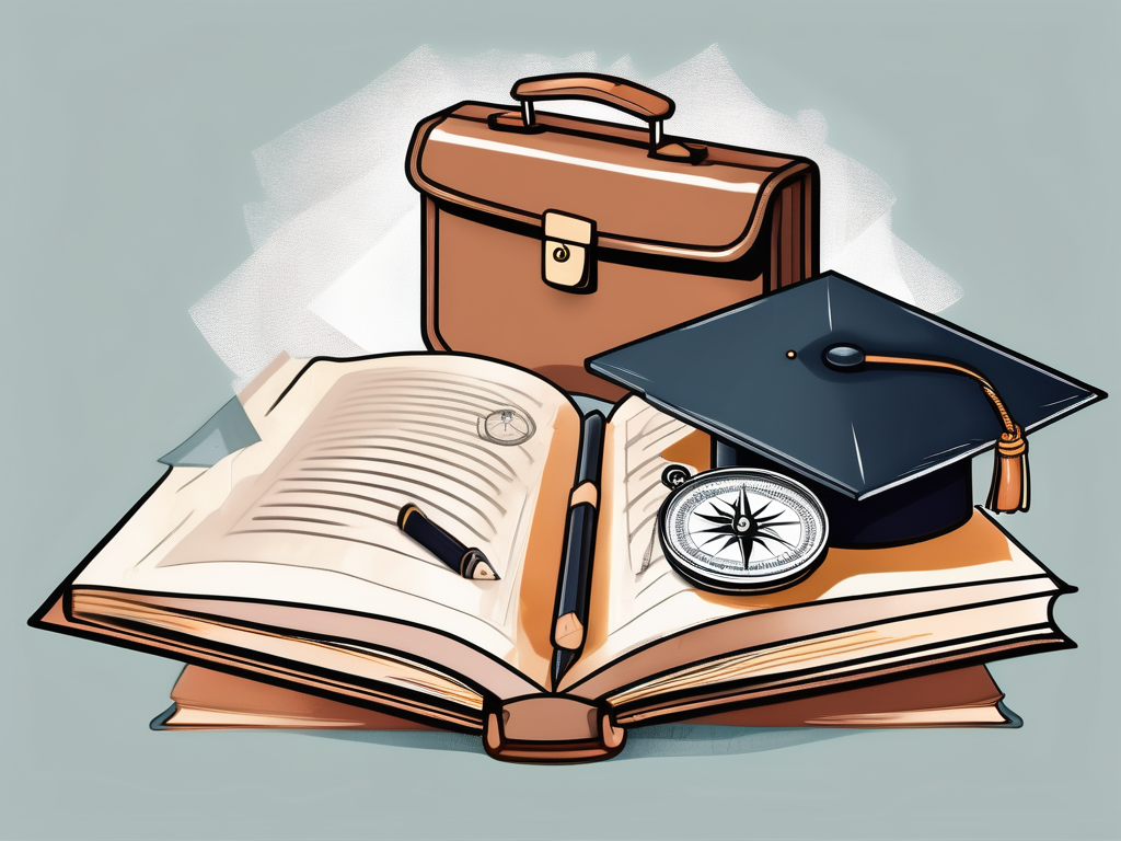 A compass on top of an open book