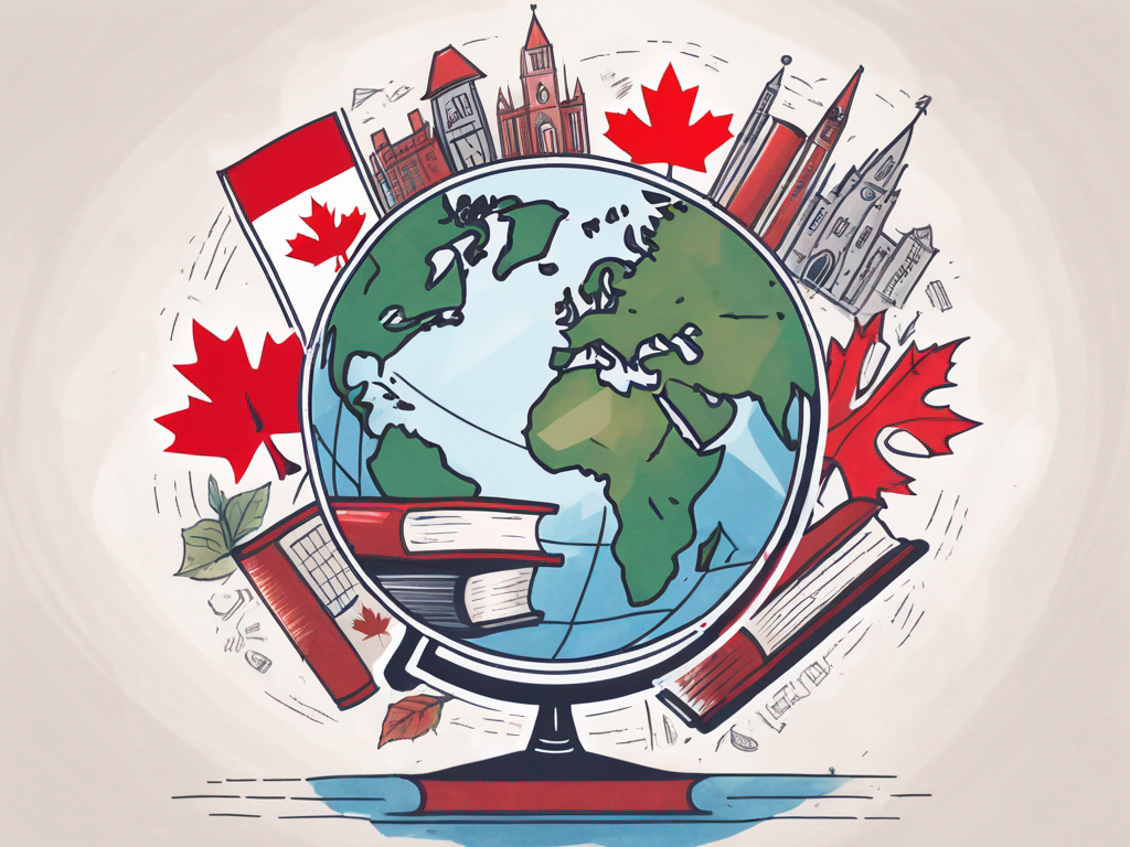 A globe with canada highlighted