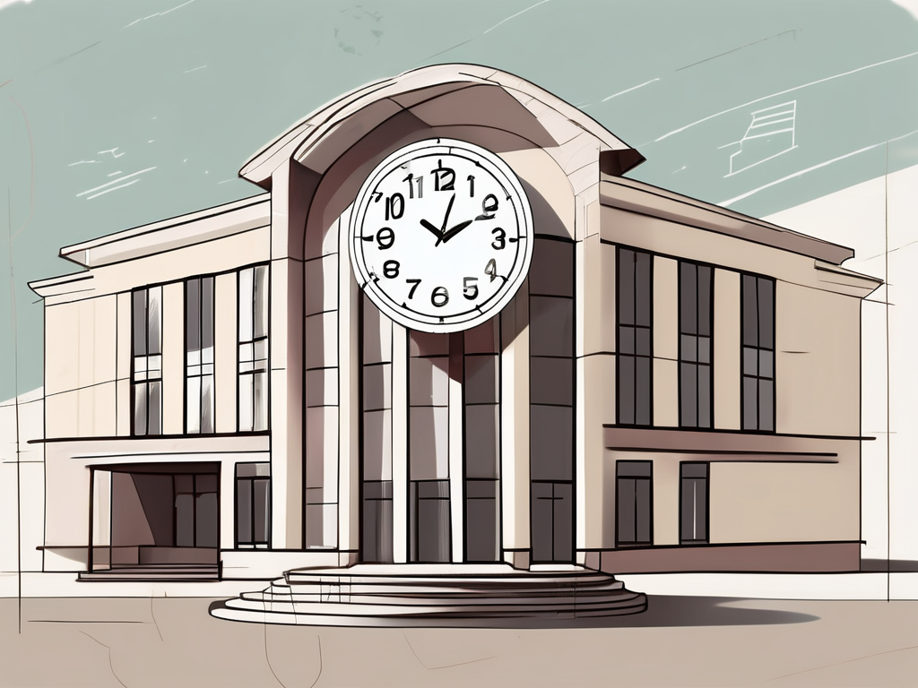 A classroom setting with empty chairs and desks