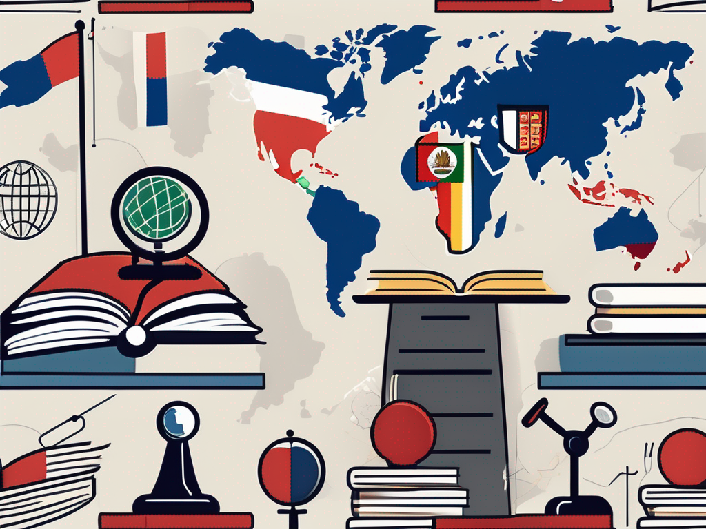 The lincoln school with a global map in the background