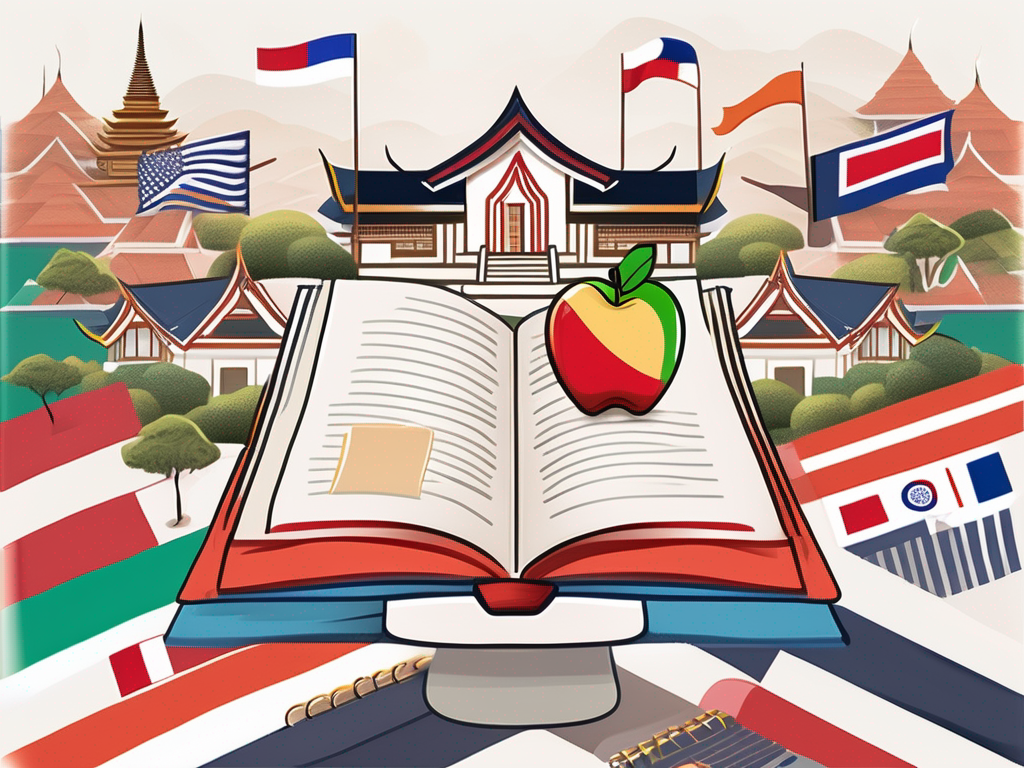 A vibrant thai landscape with various international schools