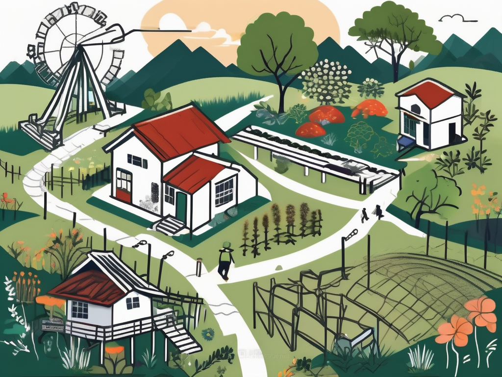 A rural malaysian landscape with a schoolhouse