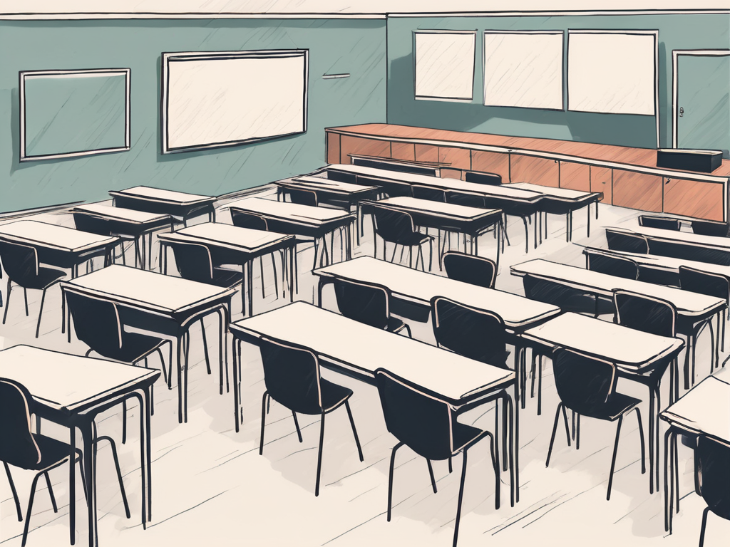 A diverse set of empty classroom layouts