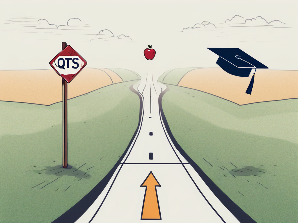 A crossroad sign with two paths