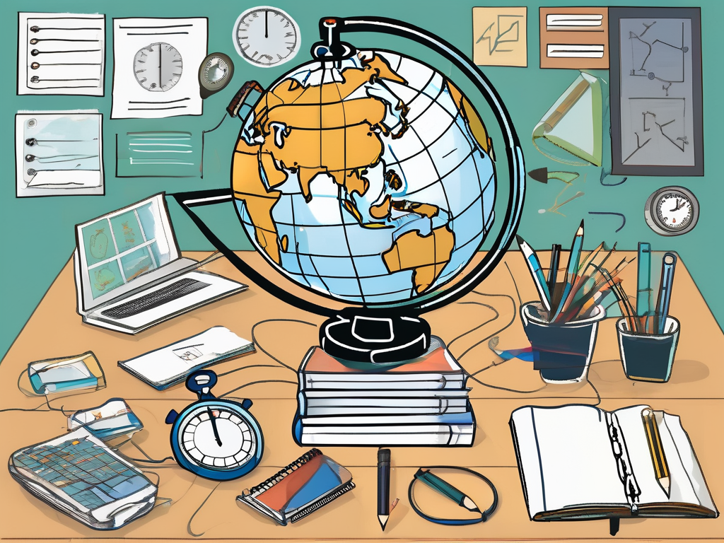 Various educational tools such as a globe (representing cultural competence)