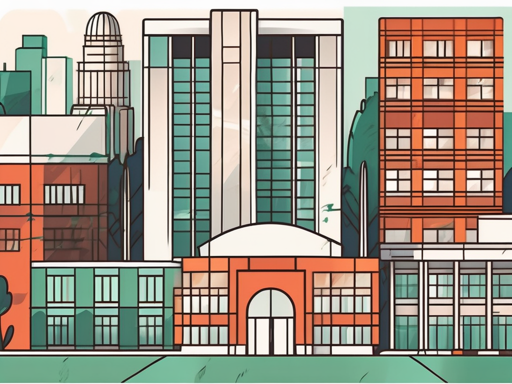 A diverse collection of five school buildings