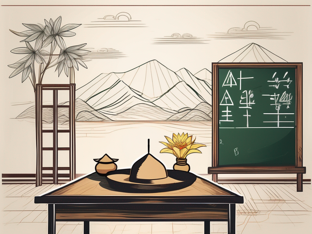 A classroom with symbols of vietnam