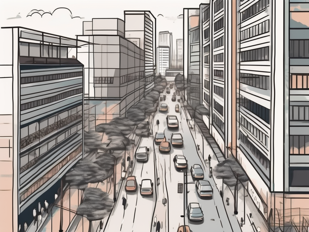 A crowded and bustling bangkok cityscape with visible school buildings in the background