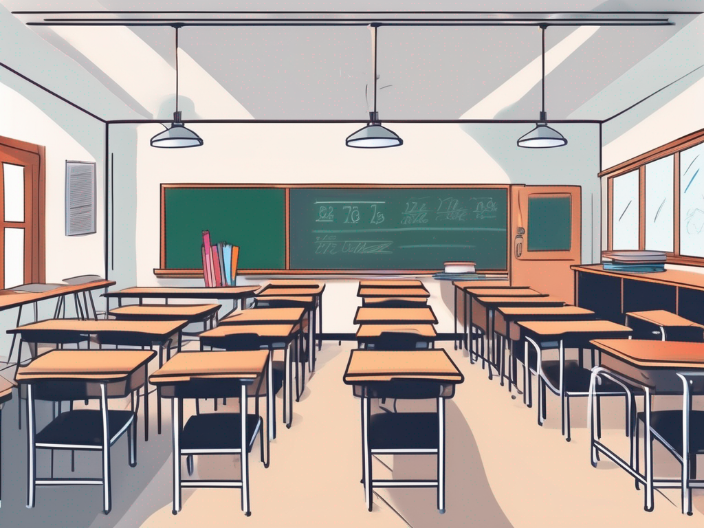 A vibrant classroom setting in malaysia with english textbooks on the desks