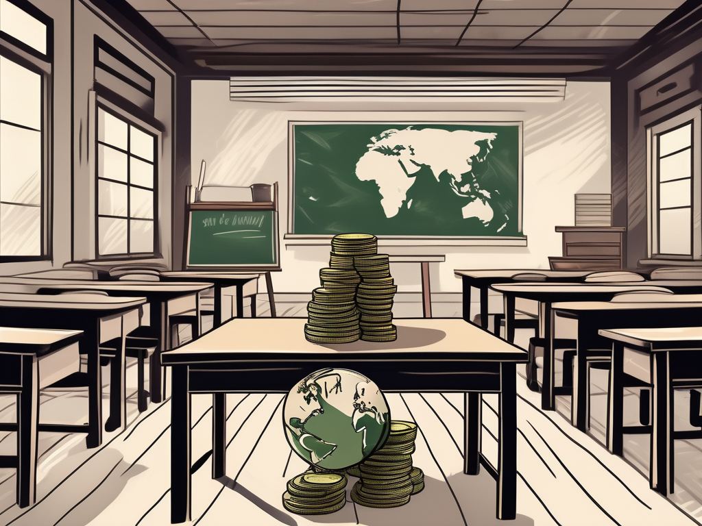 A traditional vietnamese classroom with a chalkboard