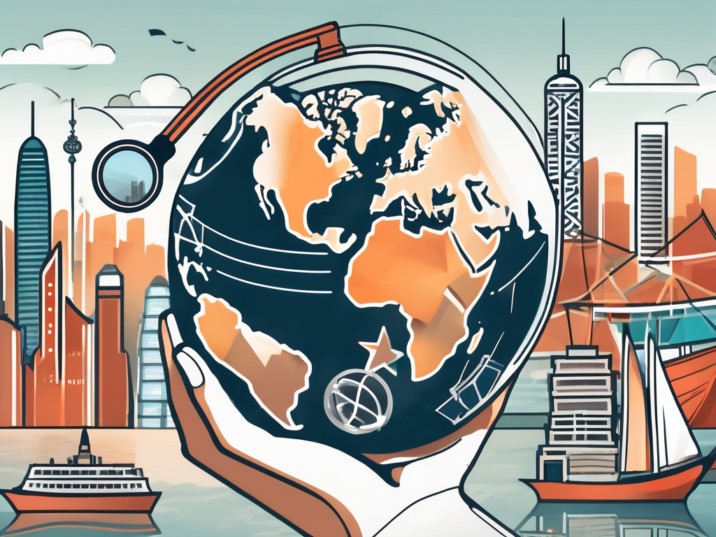 A symbolic key unlocking a globe