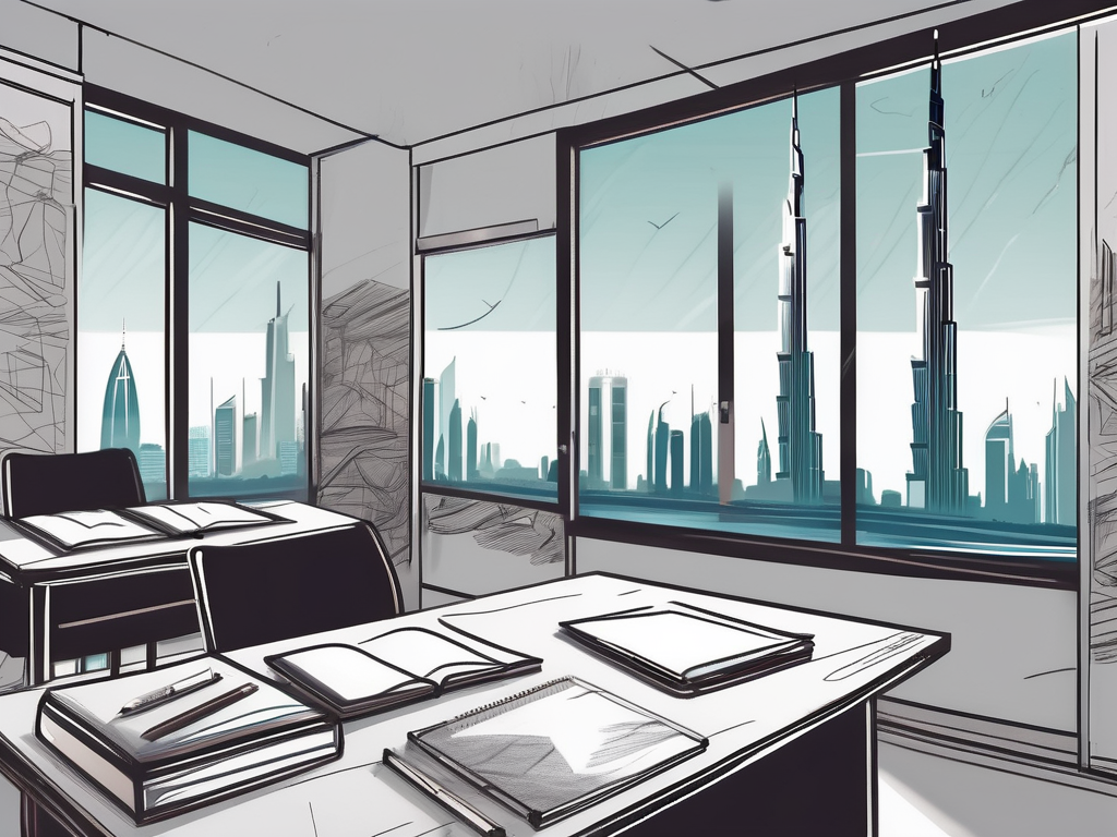 A classroom setting with diverse educational tools like textbooks