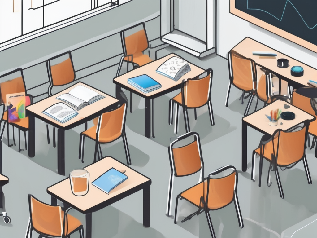 A classroom setting in thailand with diverse learning tools such as books