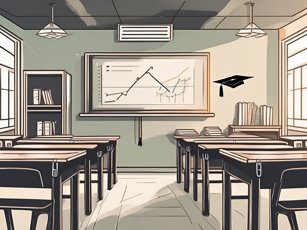 A classroom setting in china with a chalkboard