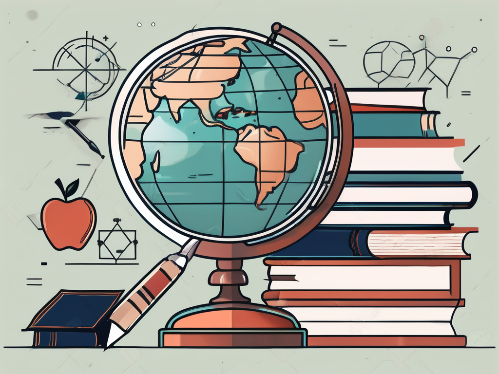 A globe with a magnifying glass focusing on amman
