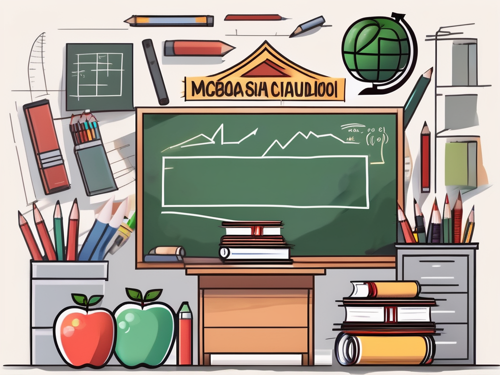 A classroom setting with an austrian flag