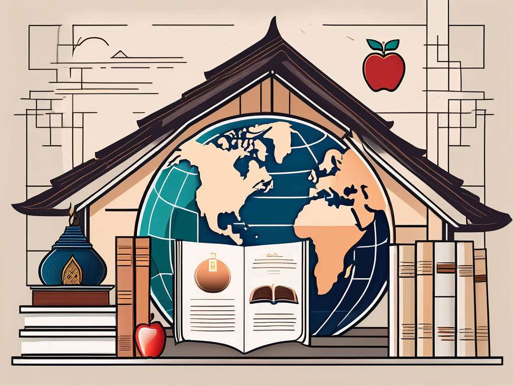 A traditional thai house with an ipgce certificate hanging on the wall