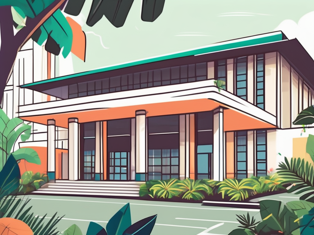 A vibrant and cheerful school building in thailand