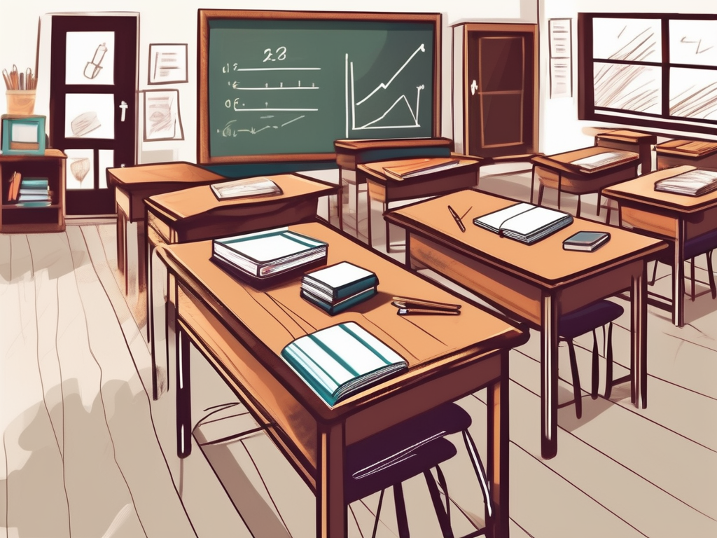 A classroom setting in singapore with a chalkboard