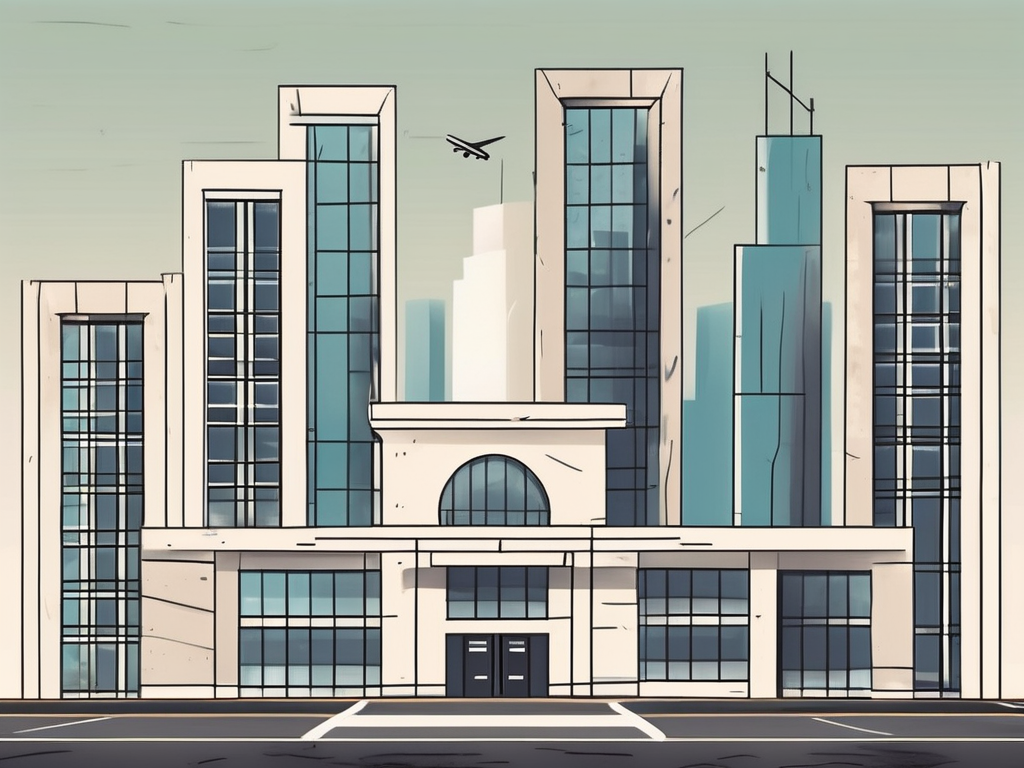 A school building in the dubai skyline