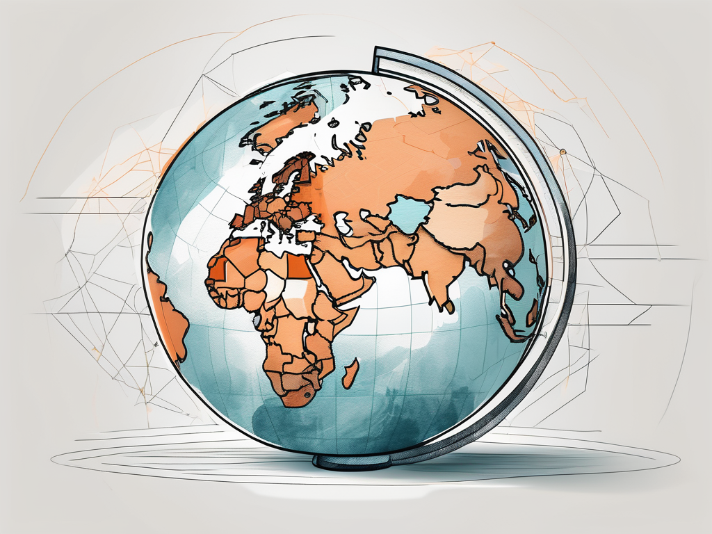 A globe with various school buildings scattered around it