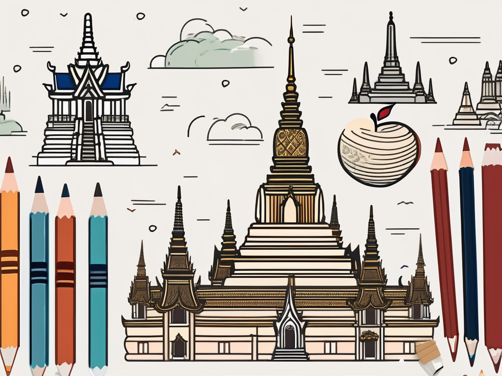 A diverse array of school supplies like books