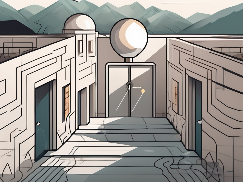 A school building with closed gates