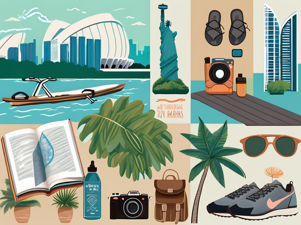 Six different recreational activities such as a bicycle near a park