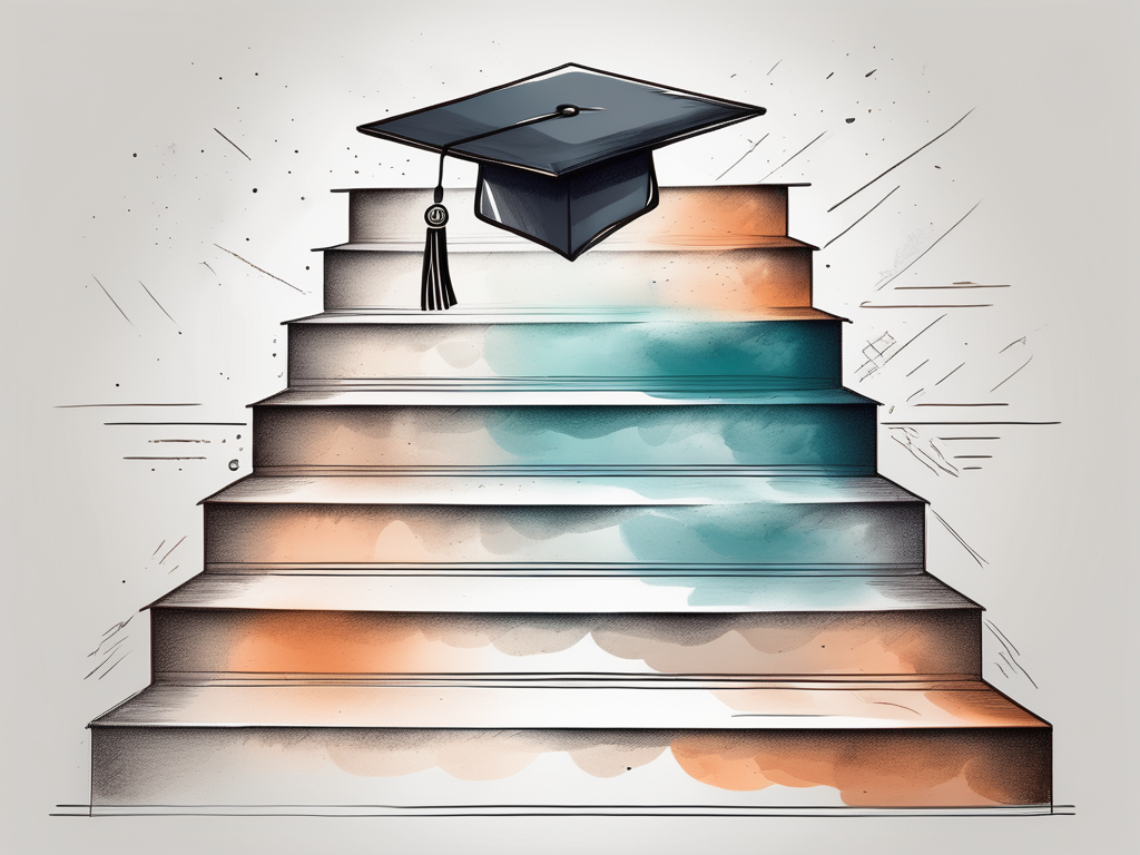 A staircase with seven steps