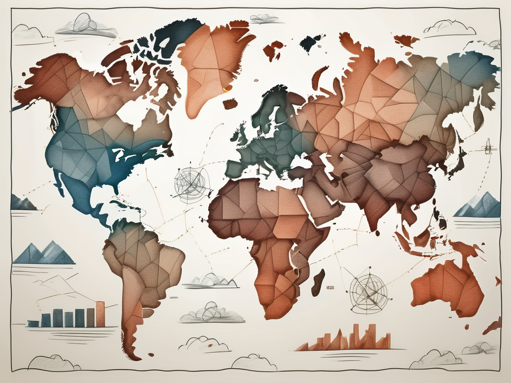A global map highlighting various renowned educational institutions around the world