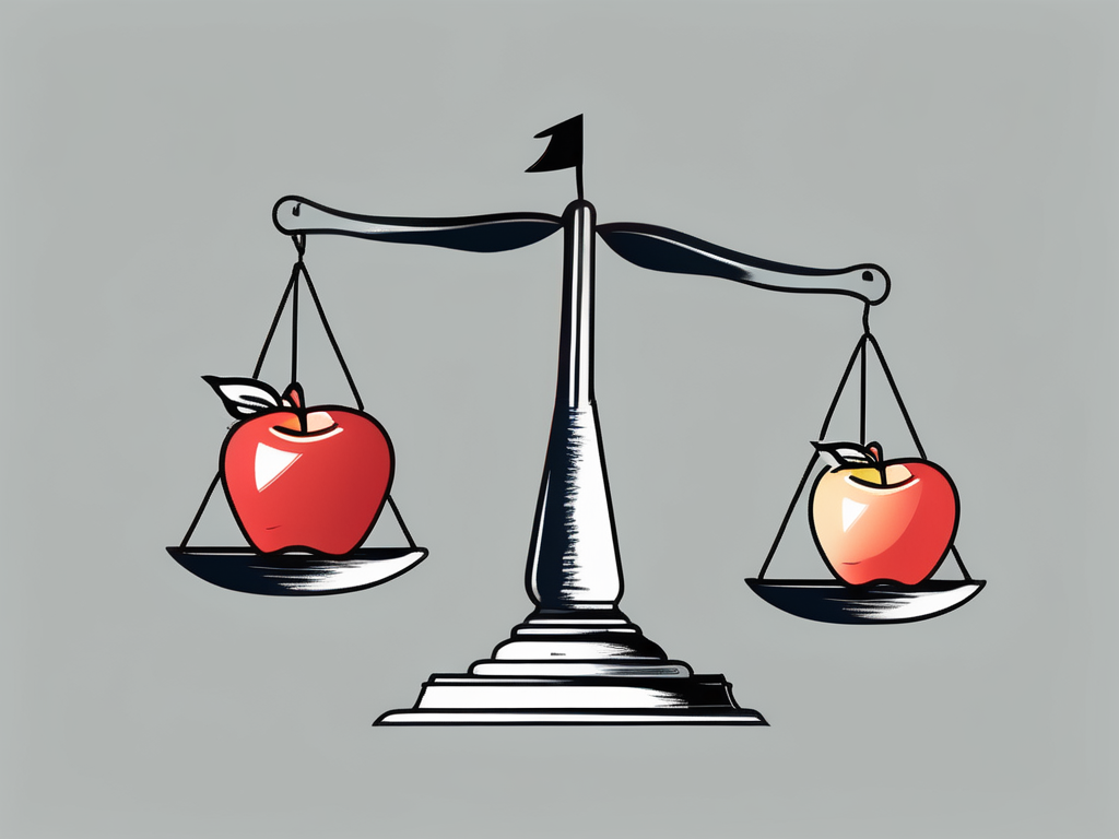 A scale where one side is slightly lower