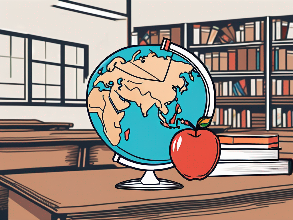 A classroom setting in singapore with various educational tools like books