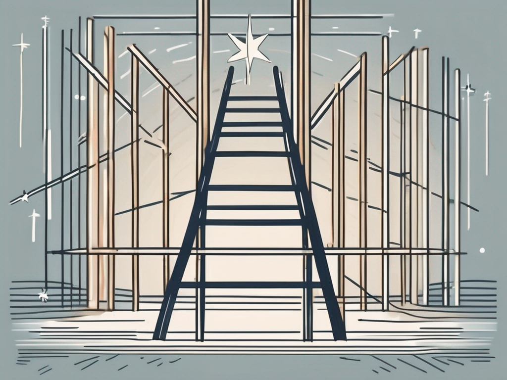 A ladder reaching towards a star