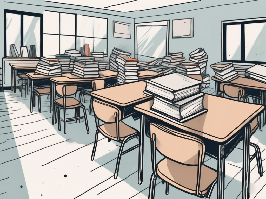 An overflowing classroom with desks and chairs crammed together